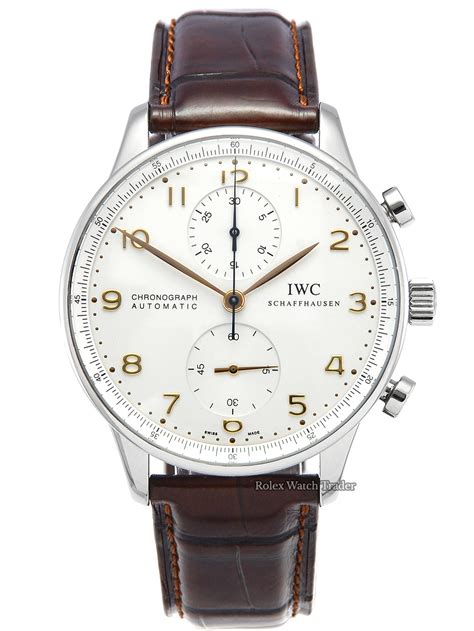 iwc portuguese chronograph brown strap